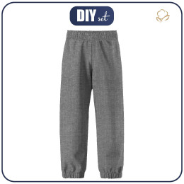 SOFTSHELL-HOSE (YETI) - FISCHGRATMUSTER / NACHT RUF / grau - Nähset
