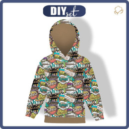 KINDER HOODIE (ALEX) - COMICS (bunt) - Nähset