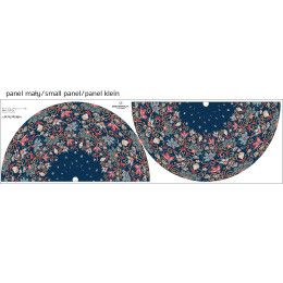BLUMEN (Motiv 2) / dunkelblau - Tellerrock-Panel 