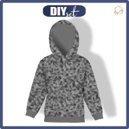 KINDER HOODIE - PIXEL MS.2 / grau - Sommersweat (146/152)