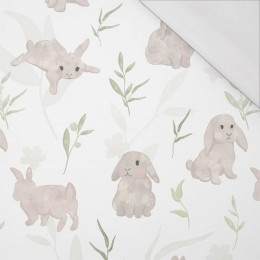 BEIGE HÄSCHEN (PASTELLHÄSCHEN) - bio single jerset mit Elastan Sommersweat
