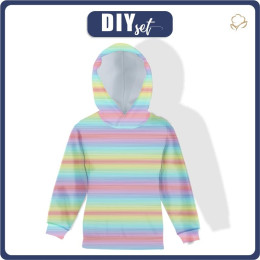 KINDER HOODIE (ALEX) - REGENBOGEN STREIFEN Ms.2 - Nähset