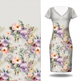 VINTAGE FLOWERS - Kleid-Panel Satin