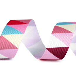  Ripsband 25mm Dreiecke - rosa