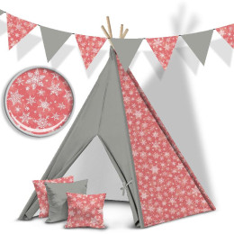 SCHNEEFLOCKEN MST. 2 / rot - HOME DECOR PREMIUM Webware