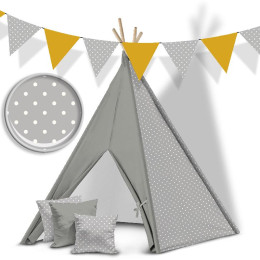 WEIßE PUNKTE / grau - HOME DECOR PREMIUM Webware