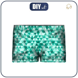 Jungen Badehose - KLEINE DREIECKCHEN / grün 146-152