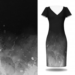 KLECKSE (grau) / schwarz - Kleid-Panel Satin