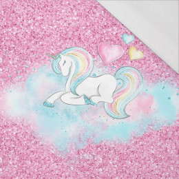 EINHORN / Glitter (WUNDERLAND) - panoramisches Paneel  Sommersweat (60cm x 155cm)