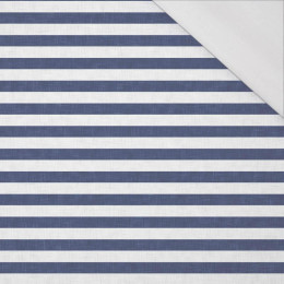 STREIFEN 1x1 - acid weiß / acid navy - bio single jerset mit Elastan  Sommersweat