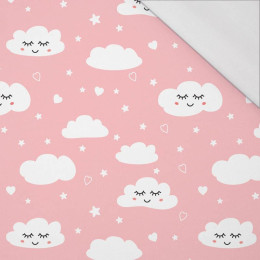 SCHLAFENDE WOLKEN (PASTELL - HIMMEL) / lachs - bio single jerset mit Elastan  Sommersweat