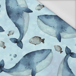 BLAUE WALE (OZEAN WELT) / CAMOUFLAGE m. 2 (hellblau) - Wasserabweisende Webware