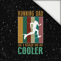 RUNNING DAD / weiß - Paneel (75cm x 80cm) leichte Maschenware angeraut