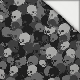 CAMOUFLAGE TOTENKÖPFE / grau - leichte Maschenware angeraut