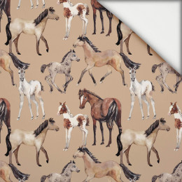PFERDE / beige - leichte Maschenware angeraut