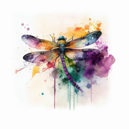 WATERCOLOR DRAGONFLY - Paneel (75cm x 80cm)