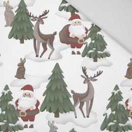 WEIHNACHTSMÄNNER UND HIRSCHE (IM WEIHNACHTSMANN WALD) - HOME DECOR PREMIUM Webware