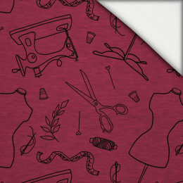 KONTURSCHNEIDEREI  / viva magenta - leichte Maschenware angeraut