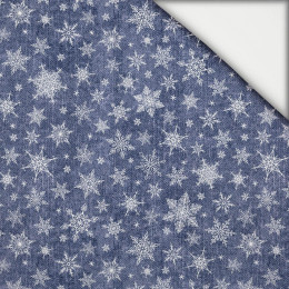 SCHNEEFLOCKEN MST. 2 / ACID WASH DUNKELBLAU - leichte Maschenware angeraut