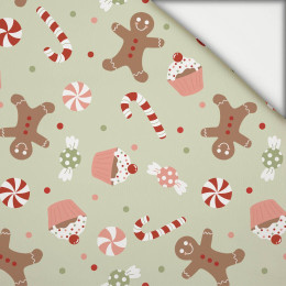 WEIHNACHTSSÜßIGKEITEN (WEIHNACHTSLEBKUCHEN) / pistazie - leichte Maschenware angeraut