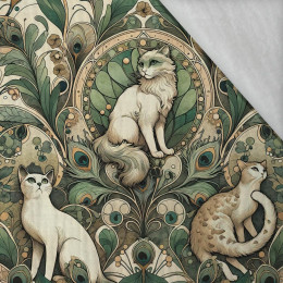 ART NOUVEAU CATS & FLOWERS M. 1 - Baumwoll Musselin