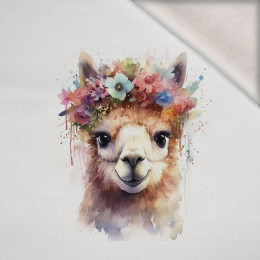 WATERCOLOR LAMA - Paneel (60cm x 50cm) Wintersweat angeraut mit Elastan ITY