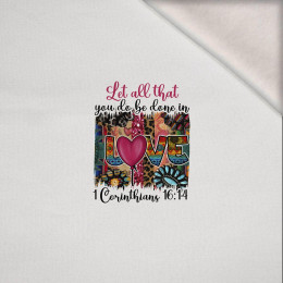 FARBEN LOVE / weiß - Paneel (60cm x 50cm) Wintersweat angeraut mit Elastan ITY