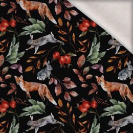 WALDTIERE M. 2 / SCHWARZ (BUNTER HERBST)  - Wintersweat angeraut mit Elastan ITY