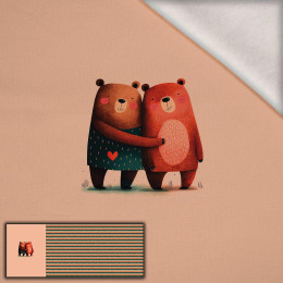 BEARS IN LOVE 2 - panoramisches Paneel  Wintersweat angeraut mit Elastan ITY (60cm x 155cm)