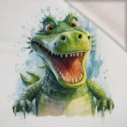 WATERCOLOR CROCODILE - Paneel (75cm x 80cm) Wintersweat angeraut mit Elastan ITY
