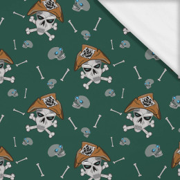 PIRATE SKULLS / BOTTLED GREEN (SCARY HALLOWEEN)- Single Jersey mit Elastan ITY