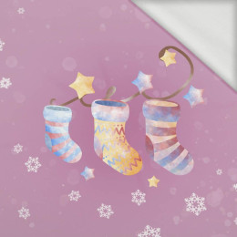 SOCKEN / SCHNEEFLOCKEN (WEIHNACHTSRENTIERE) - panoramisches Paneel  Sommersweat 