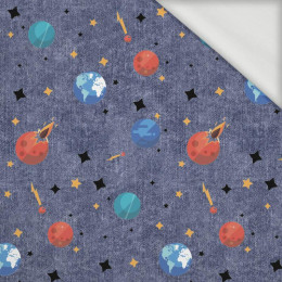100cm PLANETEN M. 3 (WELTRAUMEXPEDITION) / ACID WASH DUNKELBLAU - sommersweat