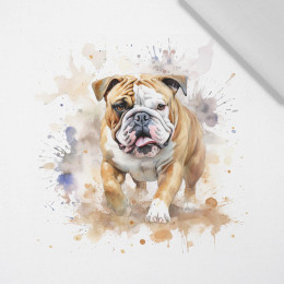 WATERCOLOR BULLDOG - Paneel (75cm x 80cm)  Baumwoll Webware