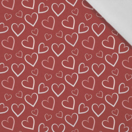 HERZEN (KONTUR) / rot (VALENTINES HERZEN) - Baumwoll Webware
