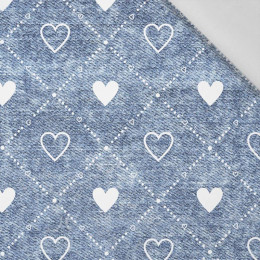 HERZEN UND RAUTEN / vintage look jeans (blau) - Baumwoll Webware