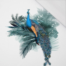 WATERCOLOR PEACOCK - Panel (75cm x 80cm) SINGLE JERSEY PANEL