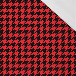 SCHWARZER HAHNENTRITT / rot - bio single jerset mit Elastan Sommersweat