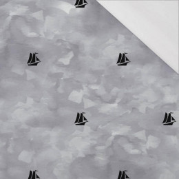 SEGELSCHIFFE (minimal) / CAMOUFLAGE m. 2 (grau) - bio single jerset mit Elastan Sommersweat