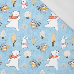 WINTERPARTY MS. 1 (WINTERSPIEL) / ACID WASH HELLBLAU  - bio single jerset mit Elastan Sommersweat