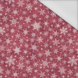 SCHNEEFLOCKEN MST. 2 / ACID WASH DUNKELROT  - Wasserabweisende Webware