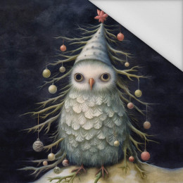 VINTAGE CHRISTMAS OWL M. 1 - Paneel (60cm x 50cm) Wasserabweisende Webware