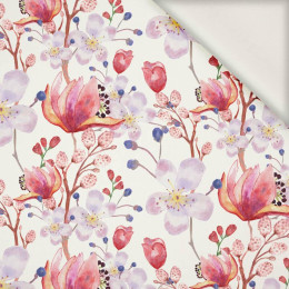 APFELBLÜTE UND MAGNOLIEN MS. 2 (BLÜHENDE WIESE) - Viskose Webware