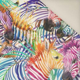 ZEBRA (regenbogenfarbig) / weiß - Polster- Velours
