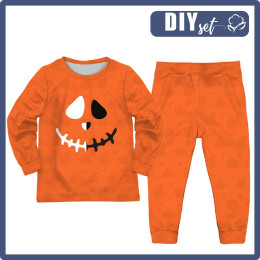 KINDERPYJAMAS "MIKI" - Lächeln / Kürbisse - Elastische Baumwoll Maschenware (146/152)