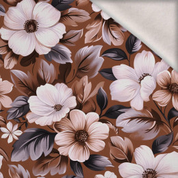 FLOWERS WZ.6/ Mocha Mousse  - Wintersweat angeraut mit Elastan ITY