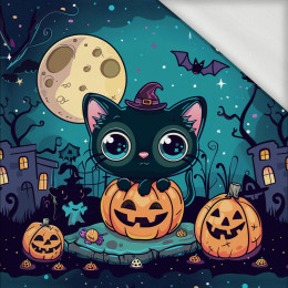 HALLOWEEN CAT MOON - Paneel (60cm x 50cm) Sommersweat