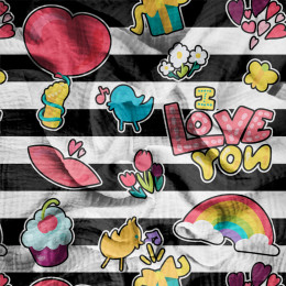 BUNTE STICKER MS. 4 - Baumwoll Musselin