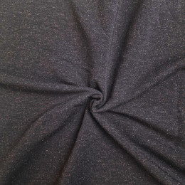 SCHWARZ MIT LUREX-FADEN - Baumwolle Wintersweat angeraut mit Elastan 250g