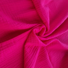 Baumwoll Musselin Double Gauze - FUCHSIE 